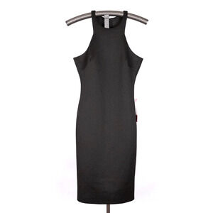 Belle Badgley Mischka Classic Black Halter Dress Size 6 LBD Cocktail Event Scuba